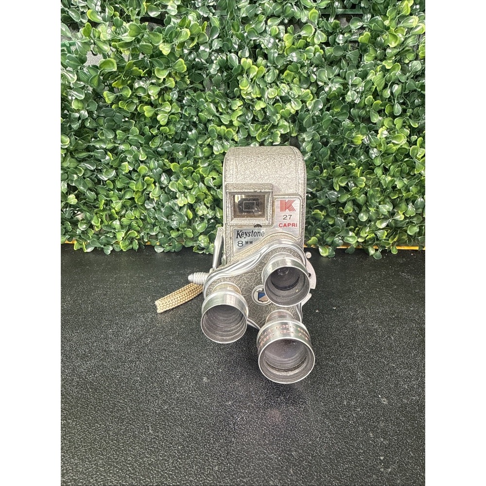 Vintage 1950s Keystone Capri K27 8mm Movie Camera Triple Turret Lenses UNTESTED